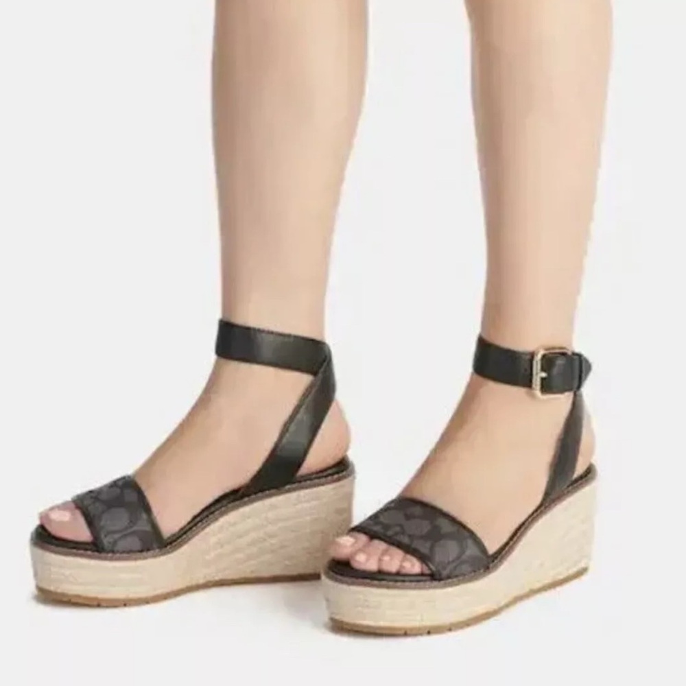 Coach Korey Espadrille In Signature Jacquard Size 8
